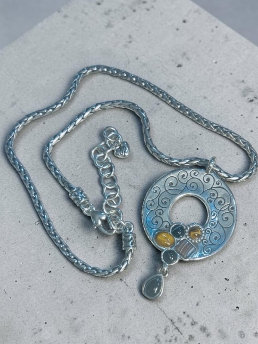 Retired Brighton "Eye of the Tiger" pendant necklace